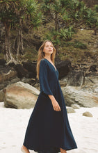 Load image into Gallery viewer, THE BARE ROAD - HOLIDAY WRAP DRESS NAVY
