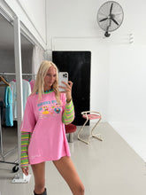 Load image into Gallery viewer, SPICY DUGONG BLUE CRUSH LAYERED LONG SLEEVE IN PINK/GREEN *PRE ORDER*
