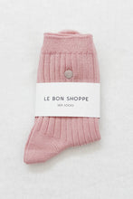 Load image into Gallery viewer, EMBROIDERED HER SOCK (MC COTTON) - PINK SODA + SILVER SEASHELL
