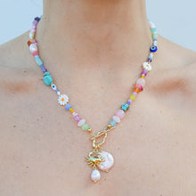 Load image into Gallery viewer, Rainbow Fob Crab Necklace
