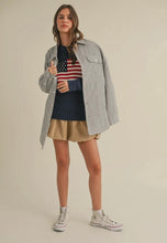 Load image into Gallery viewer, STRIPED PADDED OVERSIZED SHACKET
