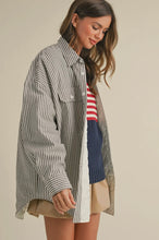 Load image into Gallery viewer, STRIPED PADDED OVERSIZED SHACKET
