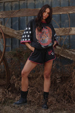 Load image into Gallery viewer, SABBI THE ROUND ROLLA SHORTS - DREAM BIG BRENDA BLACK
