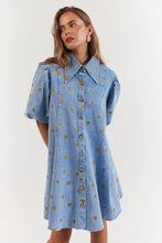 Load image into Gallery viewer, La Bohème Girls Peyton Mini Dress Denim Hearts

