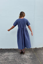 Load image into Gallery viewer, BARE ROAD Darcey Midi Dress Indigo Plaid
