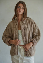 Load image into Gallery viewer, Quilted Knit Mineral Washed Jacket - Rose Taupe
