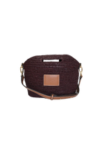 Load image into Gallery viewer, NIM LEATHER TRIMMED RAFFIA MINI - COCOA
