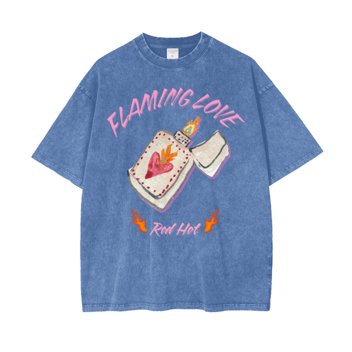 Flaming Love Light Blue | oversized boxy shape