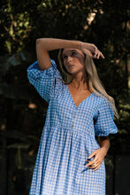 Load image into Gallery viewer, The Margaux Dress | Gingham Cobalt
