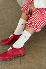 Load image into Gallery viewer, EMBROIDERED HER SOCKS (MC COTTON) - CLASSIC WHITE + HEART
