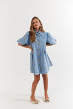 Load image into Gallery viewer, La Bohème Girls Peyton Mini Dress Denim Hearts
