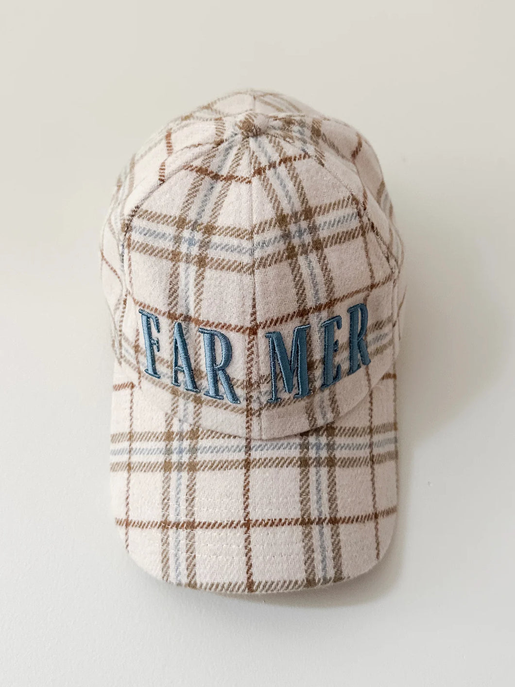 FAR MER. By Whitney NEUTRAL PLAID CAP