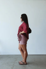 Load image into Gallery viewer, By Billie ATHLETIC HEMP/COTTON TEE - BURGUNDY
