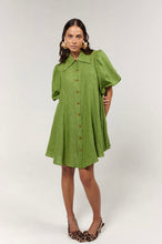 Load image into Gallery viewer, La Bohème Girls Peyton Mini Dress Green Gingham
