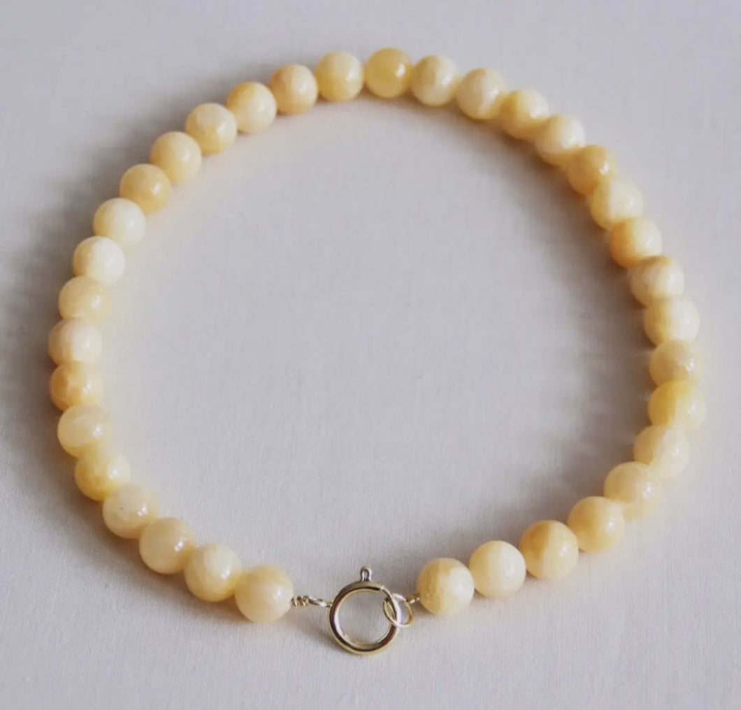 Natural Stone Bead Necklace - Butter Yellow *PRE ORDER*