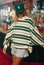 Load image into Gallery viewer, Striped Oversize Crewneck Jumper - Green
