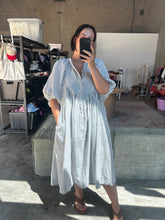 Load image into Gallery viewer, Asha Ticking Stripe Dress - Handwoven Organic Cotton
