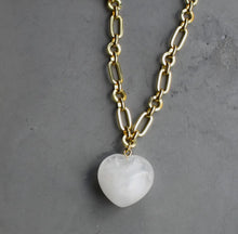 Load image into Gallery viewer, Stone Heart Pendant Necklace
