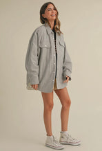 Load image into Gallery viewer, STRIPED PADDED OVERSIZED SHACKET
