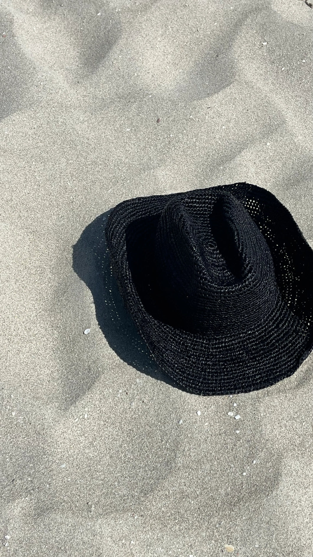 Sunday's Raffia Hat Black