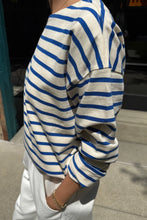 Load image into Gallery viewer, LE BON SHOPPE SAILOR TOP - BLUE STRIPE ON CREAM
