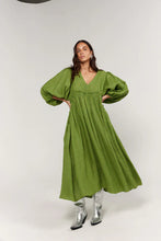Load image into Gallery viewer, La Bohème Girls Marlowe Midi Dress Green Gingham
