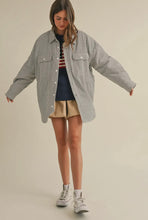 Load image into Gallery viewer, STRIPED PADDED OVERSIZED SHACKET
