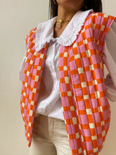 Load image into Gallery viewer, Gingham Vest - Orange/Pink
