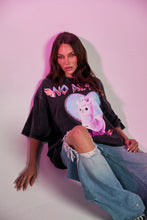 Load image into Gallery viewer, SABBI NO DRAMA LLAMA TEE - BLACK ACID WASH
