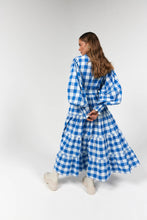 Load image into Gallery viewer, La Bohème Girls Frida Maxi Dress Cobalt Gingham
