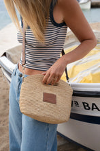 Load image into Gallery viewer, NIM LEATHER TRIMMED RAFFIA MINI
