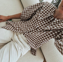 Load image into Gallery viewer, Birdie Shirt - Chocolate Gingham
