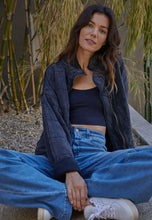 Load image into Gallery viewer, Quilted Knit Mineral Washed Jacket - Charcoal
