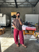 Load image into Gallery viewer, Acid Wash Barrel Pants Burgundy
