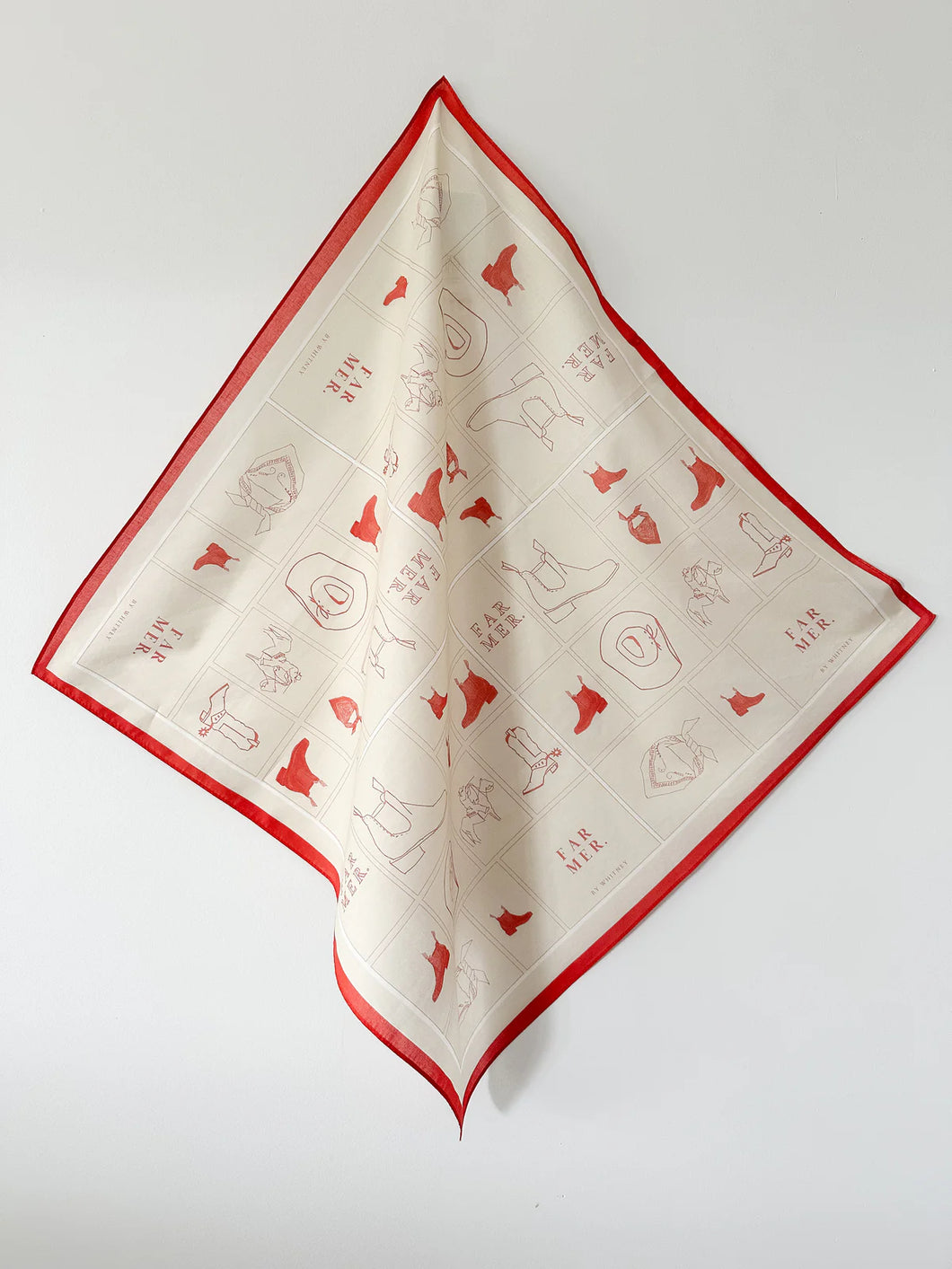 FAR MER. By Whitney 'FAR MER. VINTAGE BOOT' COTTON BANDANA