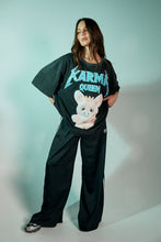 Load image into Gallery viewer, SABBI KARMA QUEEN TEE - BLACK ACID WASH
