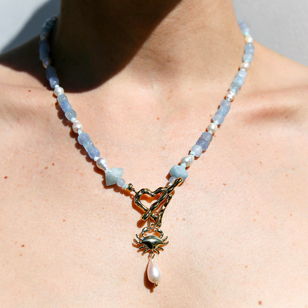 Ice Blue Heart Fob