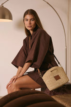 Load image into Gallery viewer, NIM LEATHER TRIMMED RAFFIA MINI
