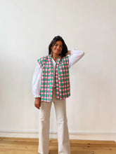 Load image into Gallery viewer, Gingham Vest - Green/Pink
