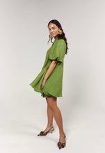 Load image into Gallery viewer, La Bohème Girls Peyton Mini Dress Green Gingham
