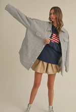 Load image into Gallery viewer, STRIPED PADDED OVERSIZED SHACKET
