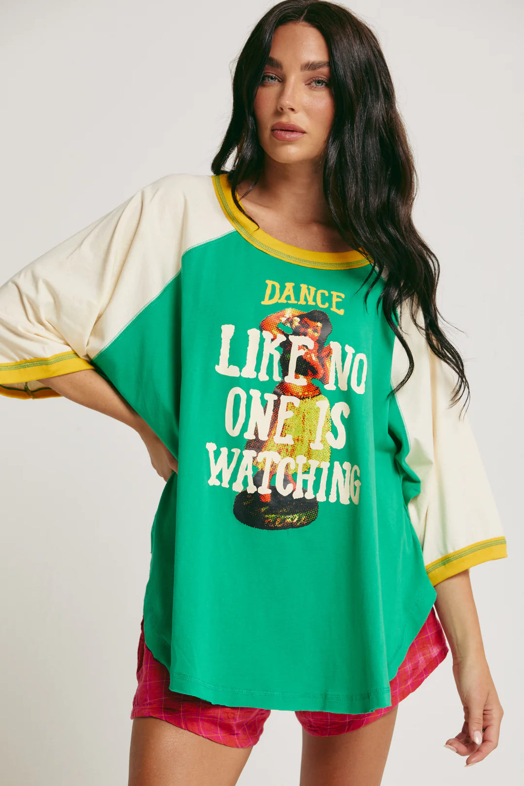 SABBI THE DANCE RAGLAN TEE - GREEN