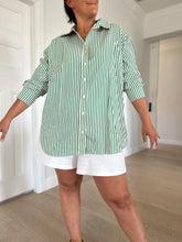 Load image into Gallery viewer, Oversized Stripe Shirt Green
