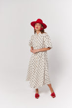 Load image into Gallery viewer, La Bohème Girls Peyton Midi Dress Oat Polka
