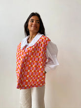 Load image into Gallery viewer, Gingham Vest - Orange/Pink
