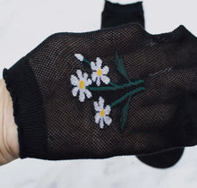 Load image into Gallery viewer, Floral Mesh Socks - Black
