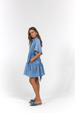 Load image into Gallery viewer, La Bohème Girls Moxie Mini Dress Denim Hearts

