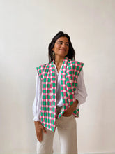 Load image into Gallery viewer, Gingham Vest - Green/Pink
