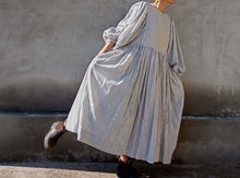 Load image into Gallery viewer, Ticking Stripe Summer Dress Handwoven in Organic Cotton
