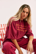 Load image into Gallery viewer, THE VERY OVERSIZED DRUNKEN MERMAID TEE - MAROON
